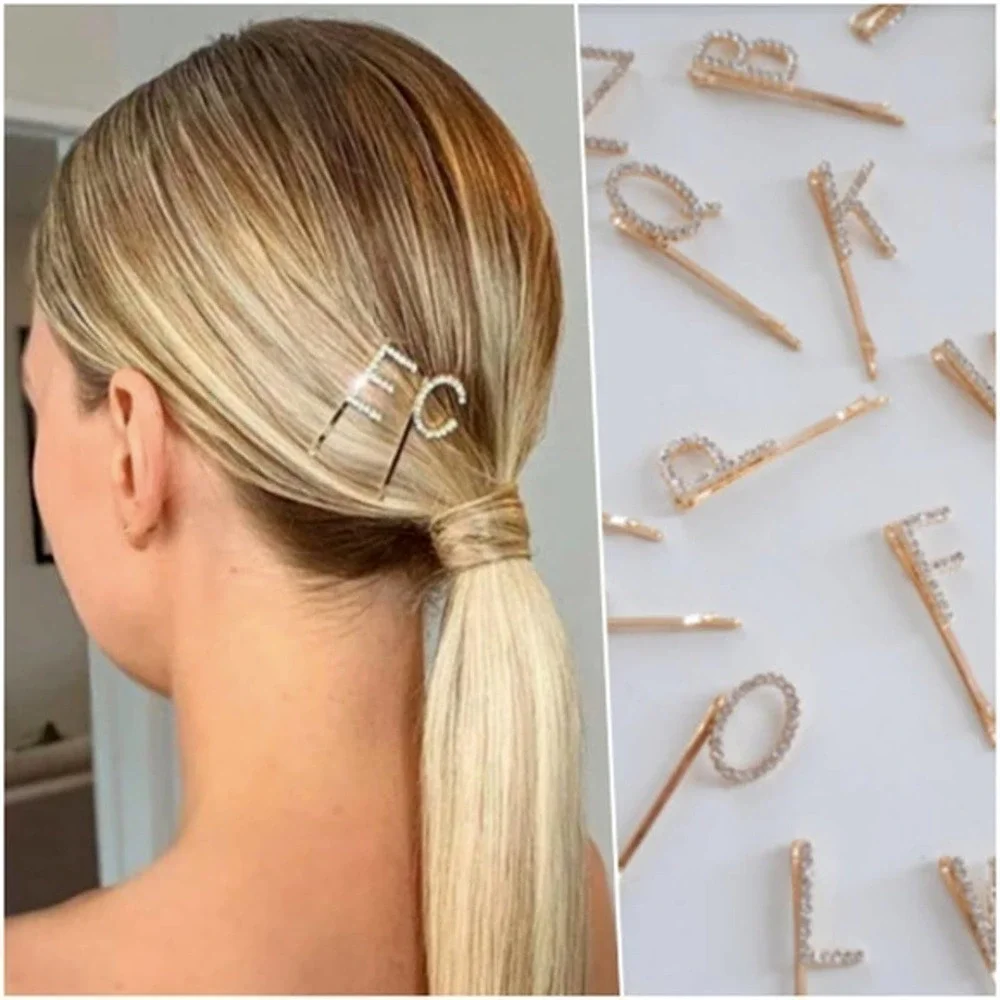 Nordstrom Initial ' R ' Bobby Pin Scrunchie Set Pearl Rhinestone